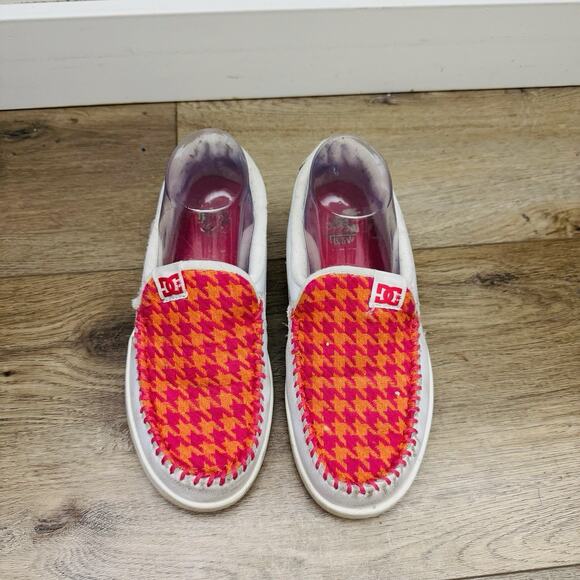 DC Villain Orange And Pink Houndstooth Slip On Shoe Women’s Size 6.5 - Picture 4 of 11